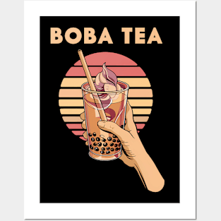 Cool retro boba tea Posters and Art